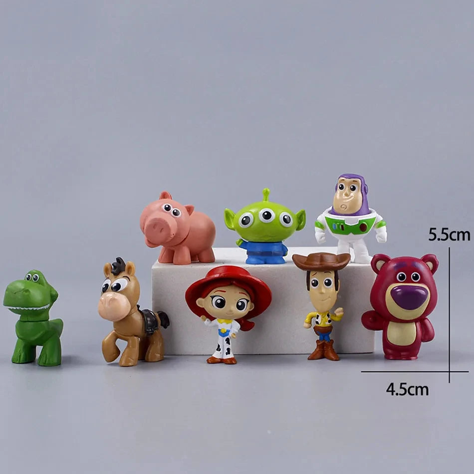 8pcs / Set Toy Story Action Figure Anime Cartoon Model Doll Car Decoration Cake Accessories Anime Figure Toy Children's Gift by Geo’s Online Store