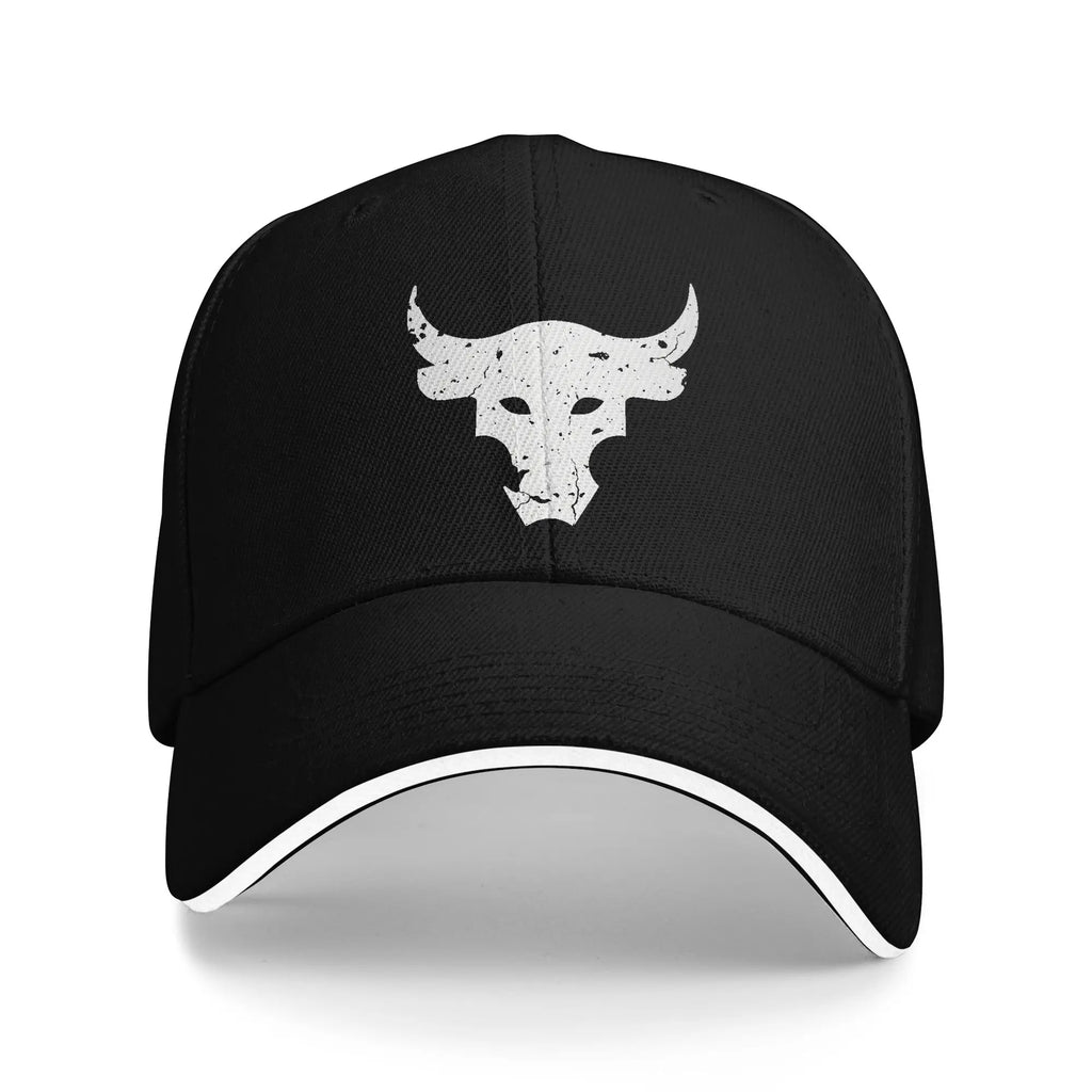 Dwayne Johnson Brahma Bull Sandwich Cap Unisex ,Casual Cap Racing Cap Adjustable Polyester Baseball Caps Summer by Geo’s Online Store