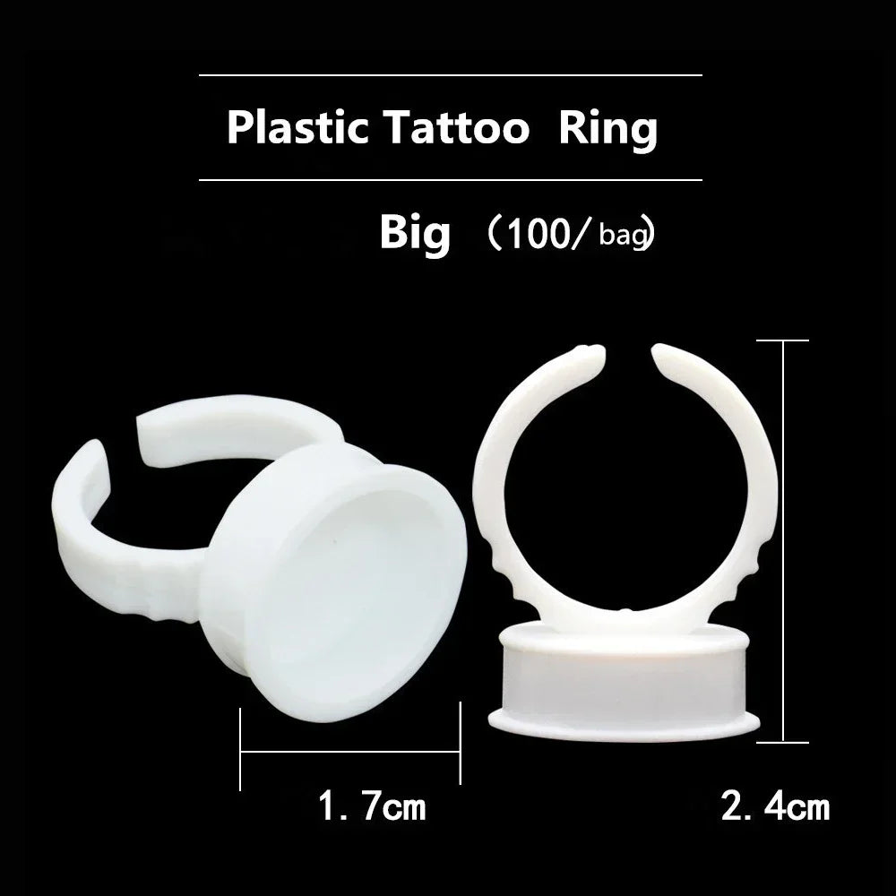 100pcs S/M/L Disposable Tattoo Ink Rings Cups Eyebrow Lip Tattoo Pigments Holder Ring Container Permanent Makeup Accessories by Geo’s Online Store