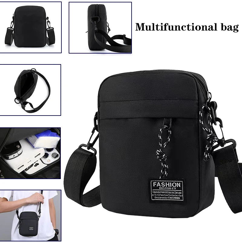 Men's Bag, Available in Single Shoulder or Cross-Body Design, Suitable for Daily Use during School Made of Nylon Material by Geo’s Online Store