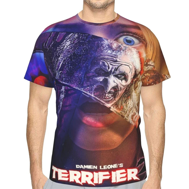 Terrifier 3 T-shirt Horror Movie Festival Merch Black Tee Women Men Crewneck Short Sleeve Streetwear 3D Clothes Polyester Fibre by Geo’s Online Store