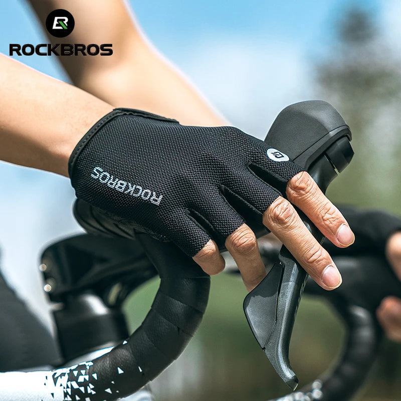 ROCKBROS Bike Gloves Half Finger Summer Breathable Anti-slip SBR Pad Shockproof MTB Road Bicycle Gloves Cycling Shorts Gloves by Geo’s Online Store