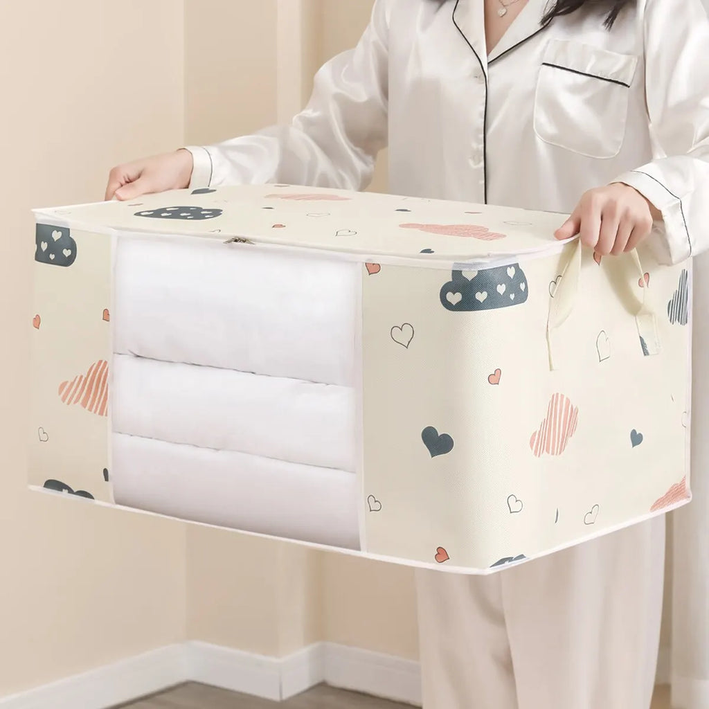Large Capacity Clothes Storage Bag Organizer With Reinforced Handle Suitable For Blankets Bedding Foldable With Sturdy Zipper by Geo’s Online Store