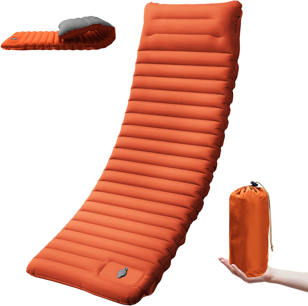 Ultralight Extra Thick 4Inch Camping Sleeping Pad with Built-In Pillow And Foot Pump Inflatable Sleeping Mat for Outdoor Camping by Geo’s Online Store