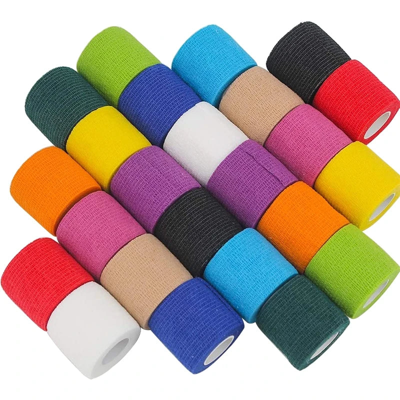 1Roll 2.5/5/10cm Self Adhesive Elastic Bandage Sports Tattoo Kit Cohesive Tape Wrap Elastoplast for Injury Finger Wrist Ankle by Geo’s Online Store