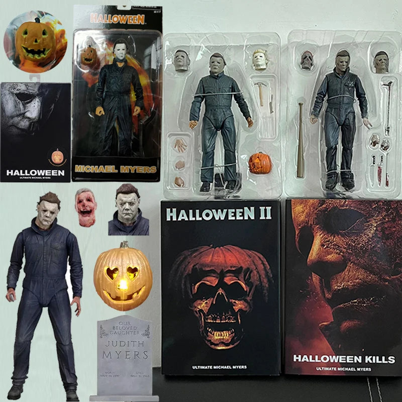 NECA Michael Myers Figure With LED Pumpkin Halloween Ultimate Action Figure Toy Doll Decor Christmas Gift Halloween Horror Toy by Geo’s Online Store