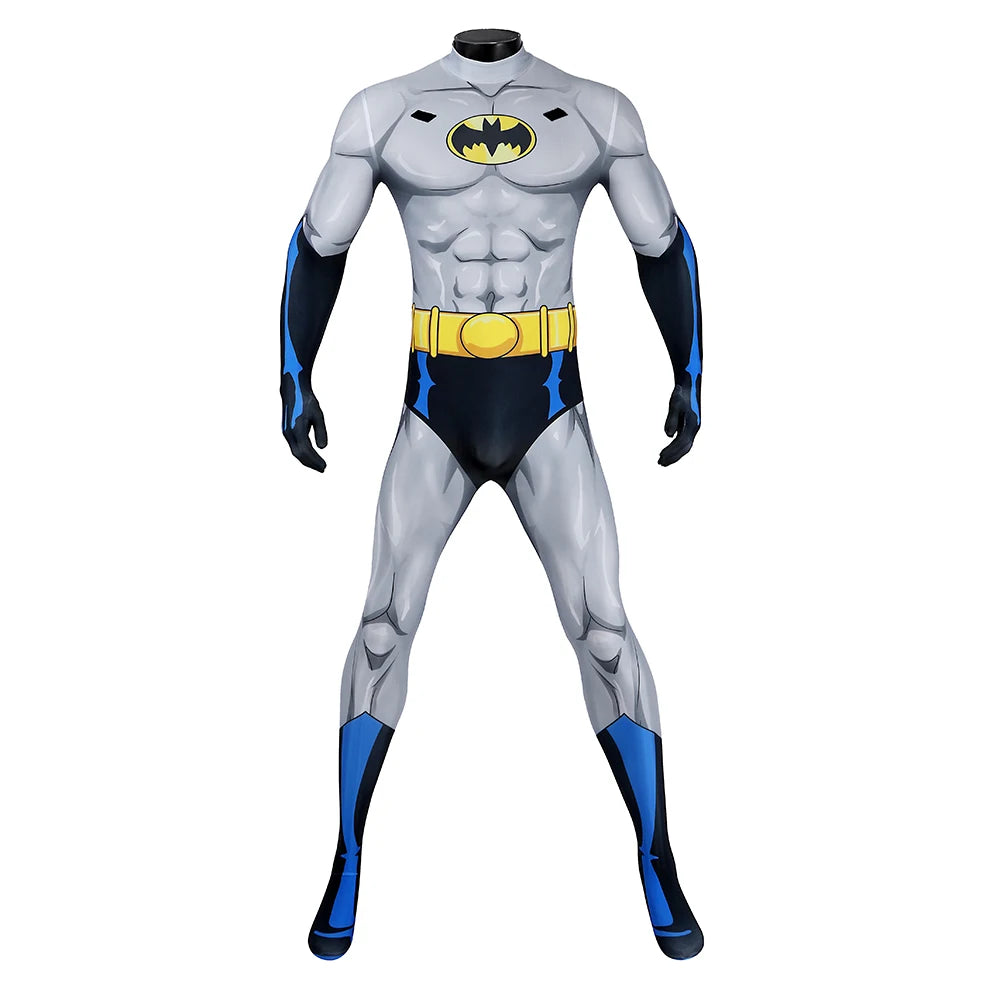 Bruce Wayne Cosplay Costume Men Party Bodysuit Legends Costume Printed Superhero Jumpsuit Outfit Male Halloween Cloak Clothes by Geo’s Online Store