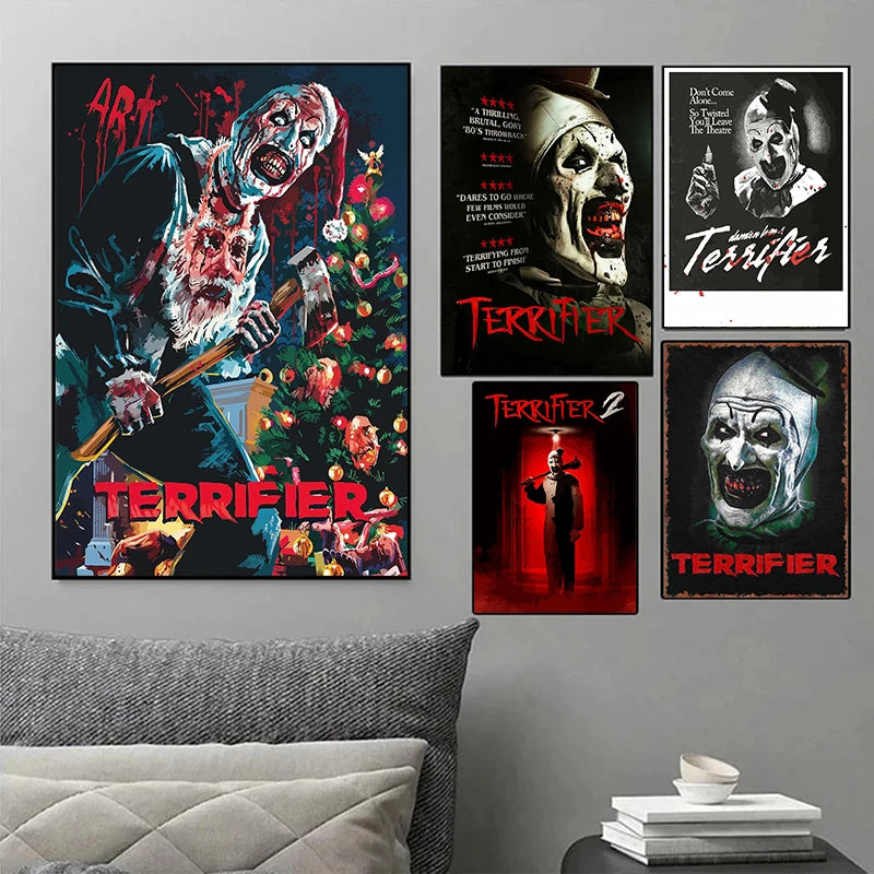 High quality Terrifier 3/2/1 Collection Classic Thriller Movie Film Posters Wall Art Canvas Paintings Halloween Home Room Decor by Geo’s Online Store