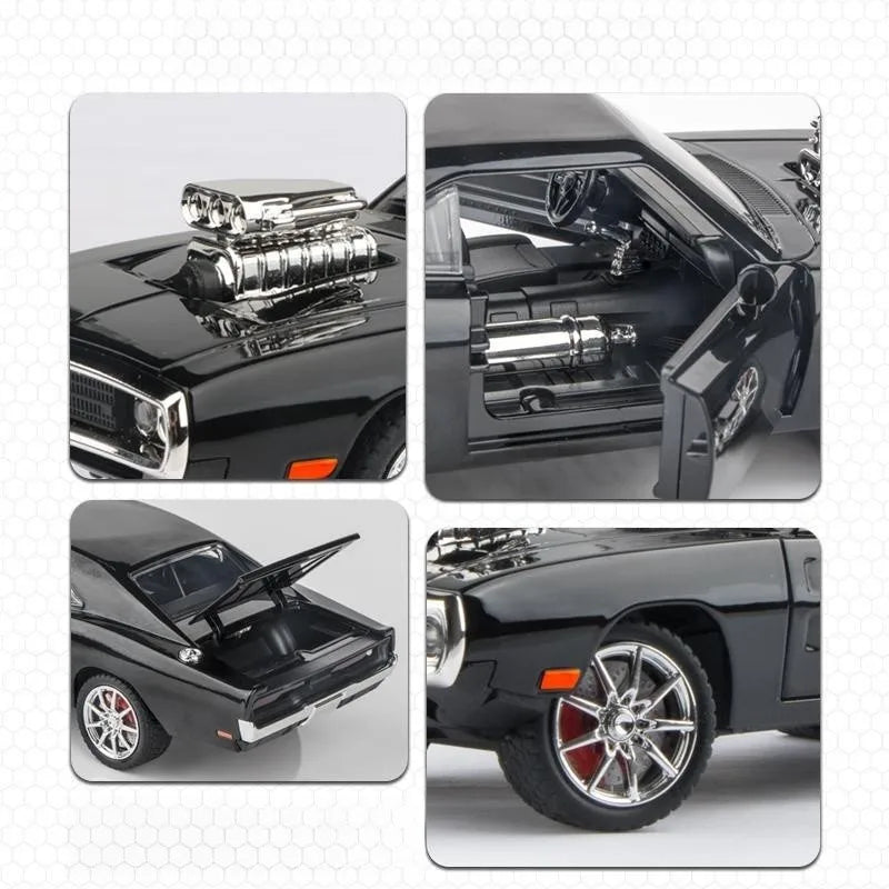 1/24 Fast & Furious 7 Dodge Charger R/T Diecast Alloy Miniature Toy Car Model Pull Back Sound Light Collection Gift For Boy Kid by Geo’s Online Store