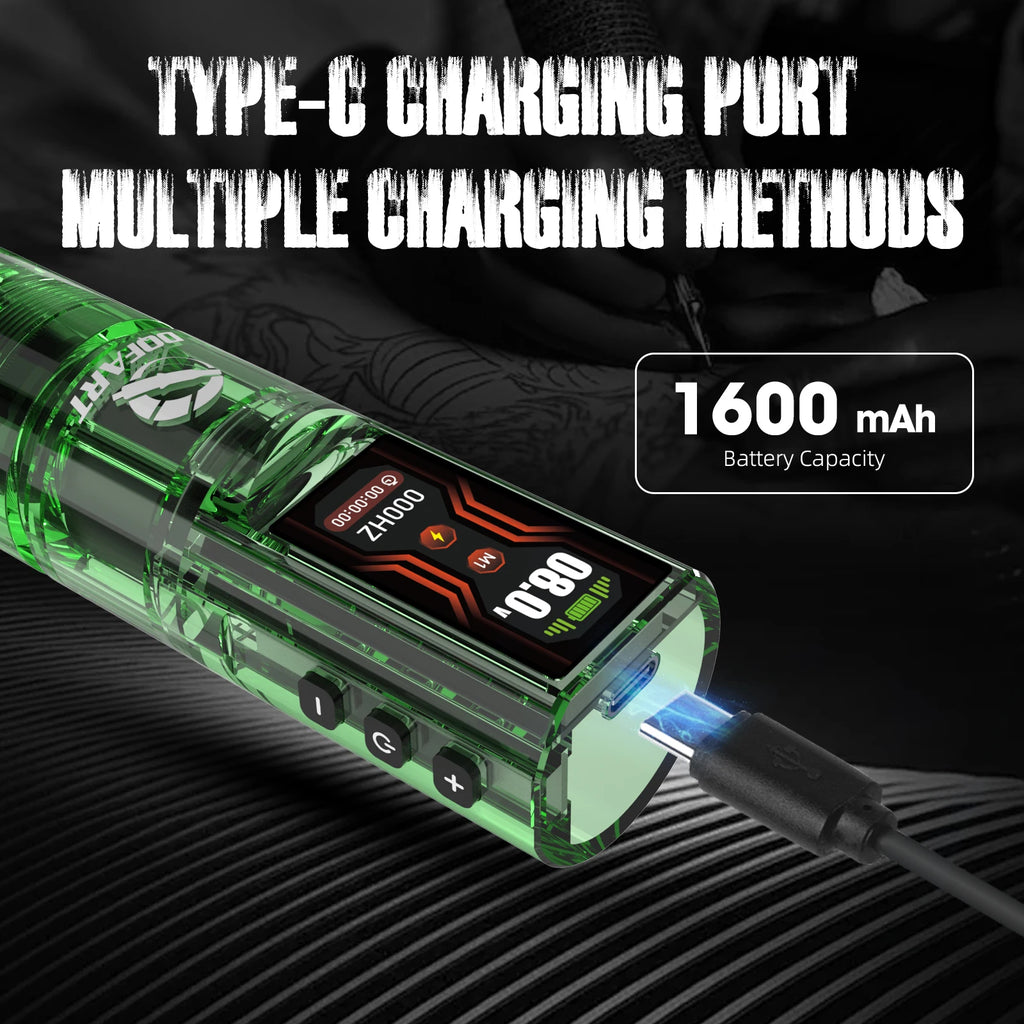 DQFART Wireless Tattoo Pen Tattoo Kit 6 Hours Battery Life Tattoo Machine for Pro Body Artist Tattoo Supplies Tattoo Accessories by Geo’s Online Store