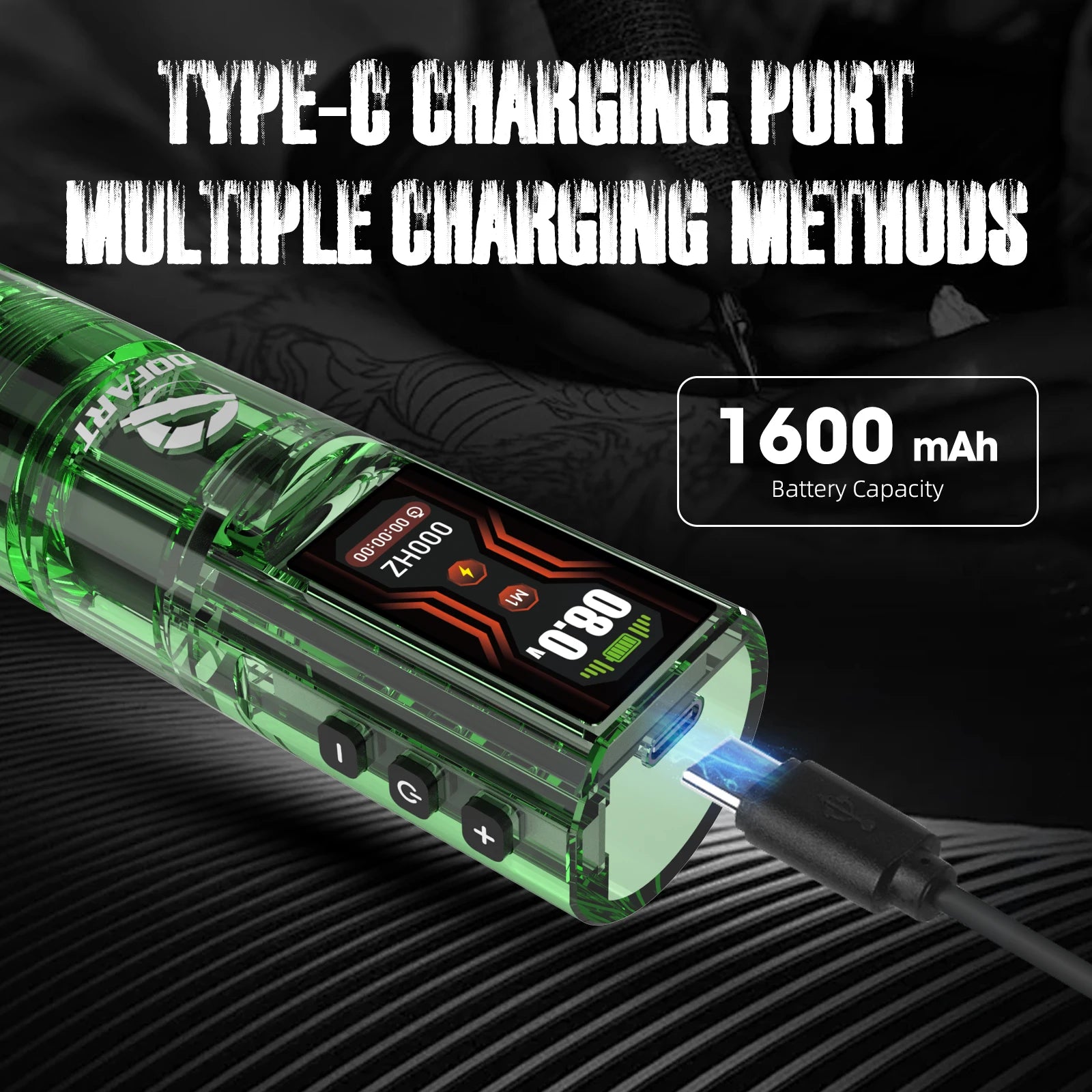 DQFART Wireless Tattoo Pen Tattoo Kit 6 Hours Battery Life Tattoo Machine for Pro Body Artist Tattoo Supplies Tattoo Accessories by Geo’s Online Store