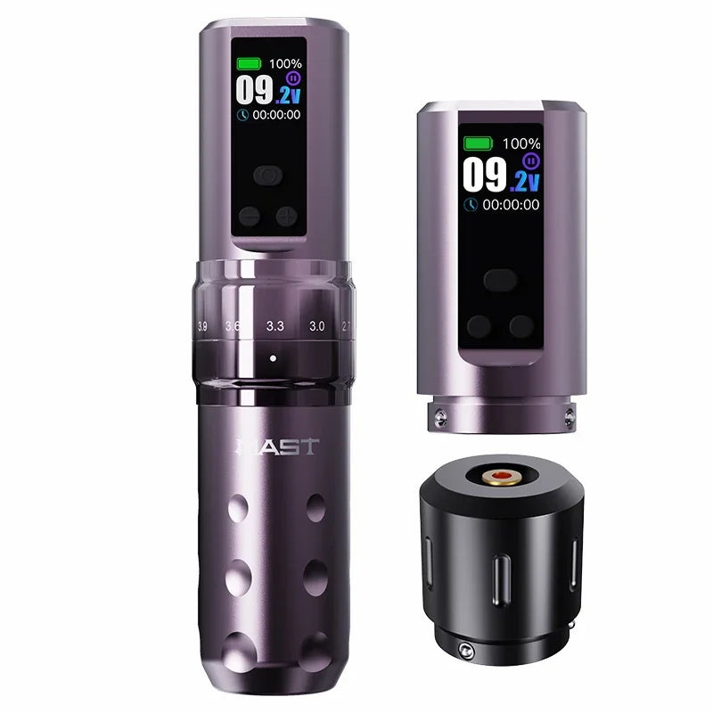 Mast Fold2 Pro Tattoo Machine Gun Full Kit Wireless Pen 7 Strokes 2 Batteries 2000mAh Power Supply for Body Art Permanent Makeup by Geo’s Online Store