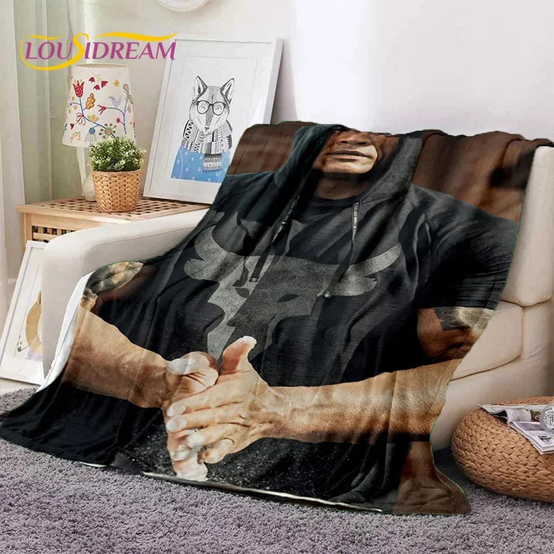 3D The Rock Dwayne Johnson Actor Soft Flannel Blanket,Throw Blanket Comfortable Blanket for Picnic Beds Sofa Home Bedroom Gift by Geo’s Online Store