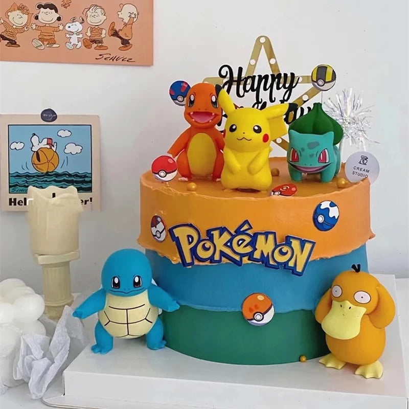 13Pcs/set Pokemon Cake Topper Pikachu Anime Figure Party Happy Birthday Pokemon Cake Decoration Supplies Ornaments Gift by Geo’s Online Store