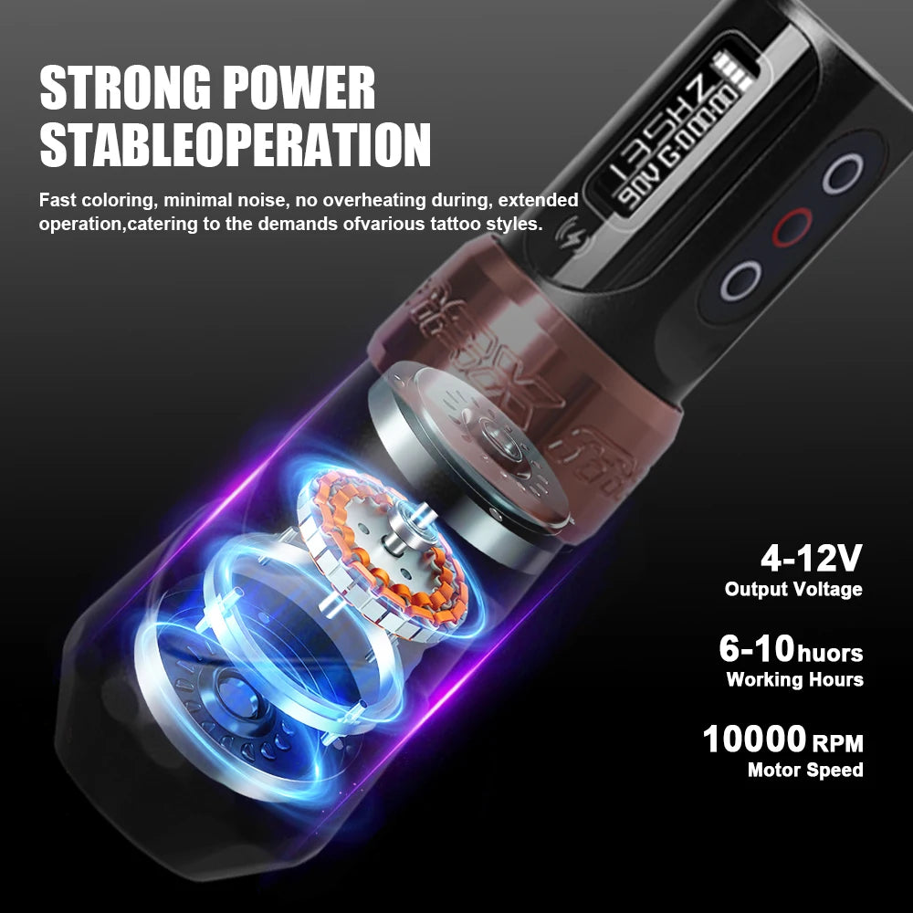 YILONG MAX Tattoo Machine Cartridge Pen 2400mAh Batteries Coreless Motor Lithium Battery Pen Machine For Tattoo Artists Body Kit by Geo’s Online Store