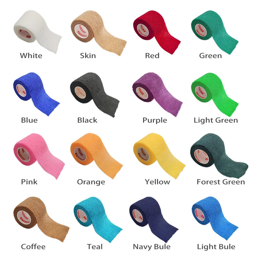 1Roll 2.5/5/10cm Self Adhesive Elastic Bandage Sports Tattoo Kit Cohesive Tape Wrap Elastoplast for Injury Finger Wrist Ankle by Geo’s Online Store
