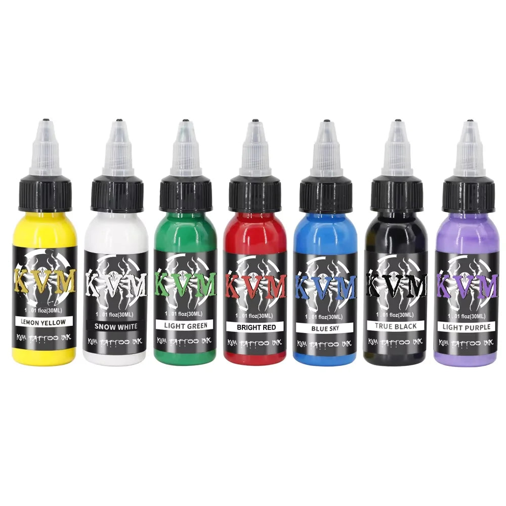 KVM 30ml/1oz 14-colors Tattoo Ink Pigment Body Art Tattoo Kits Professional Beauty Paints Makeup Tattoo Supplies Semi-permanent by Geo’s Online Store