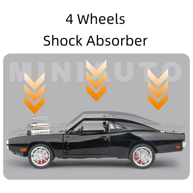 1/24 Fast & Furious 7 Dodge Charger R/T Diecast Alloy Miniature Toy Car Model Pull Back Sound Light Collection Gift For Boy Kid by Geo’s Online Store