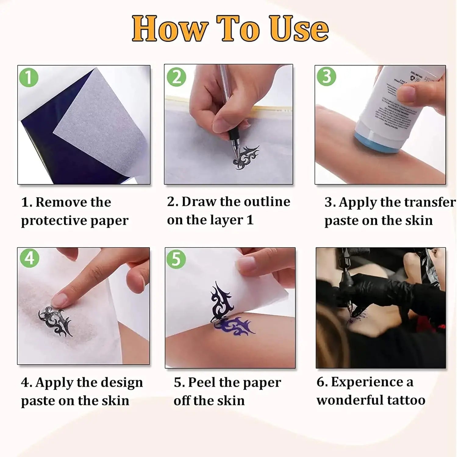 200/50/5PCS Tattoo Transfer Paper Carbon Thermal Stencil Copy Tracing Paper A4 Size Tattoo Transfer Machine Printer Paper by Geo’s Online Store