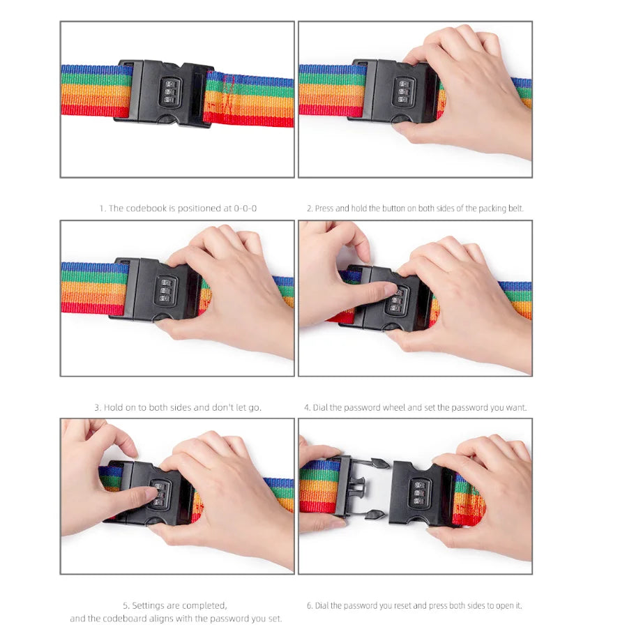 Adjustable Luggage Belts Strong Elastic Extra Safety Travel Suitcase Luggage Baggage Security Straps Tie Belt Carry On Straps by Geo’s Online Store