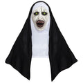 Horror Nun Mask Headscarf Cosplay Creepy Valak Ghost Face Latex Masks Halloween Carnival Purim Party Headpiece Costume Props by Geo’s Online Store