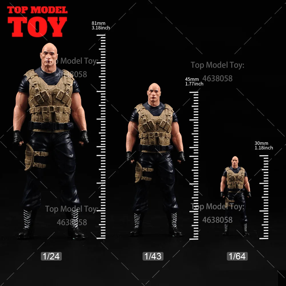 Painted Miniatures 1/64 1/43 1/24 Dwayne Johnson Scene Props Male Figures Model For Cars Vehicle Toy by Geo’s Online Store