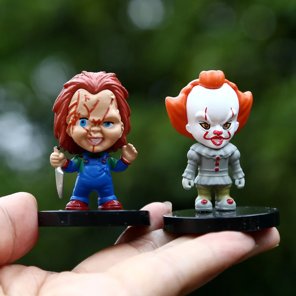 10PCS Horror Film Series Jason Freddy Clown Action Figure Toys PVC Model Halloween Gift Vinyl Figurine Doll Gift by Geo’s Online Store
