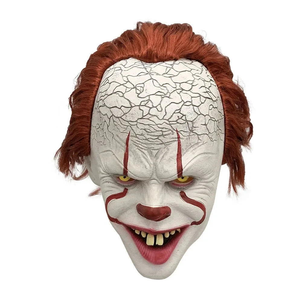 Horror Pennywise Joker Scary Mask Cosplay Stephen King Chapter Two Clown Latex Masks Helmet Halloween Party Props gifts by Geo’s Online Store