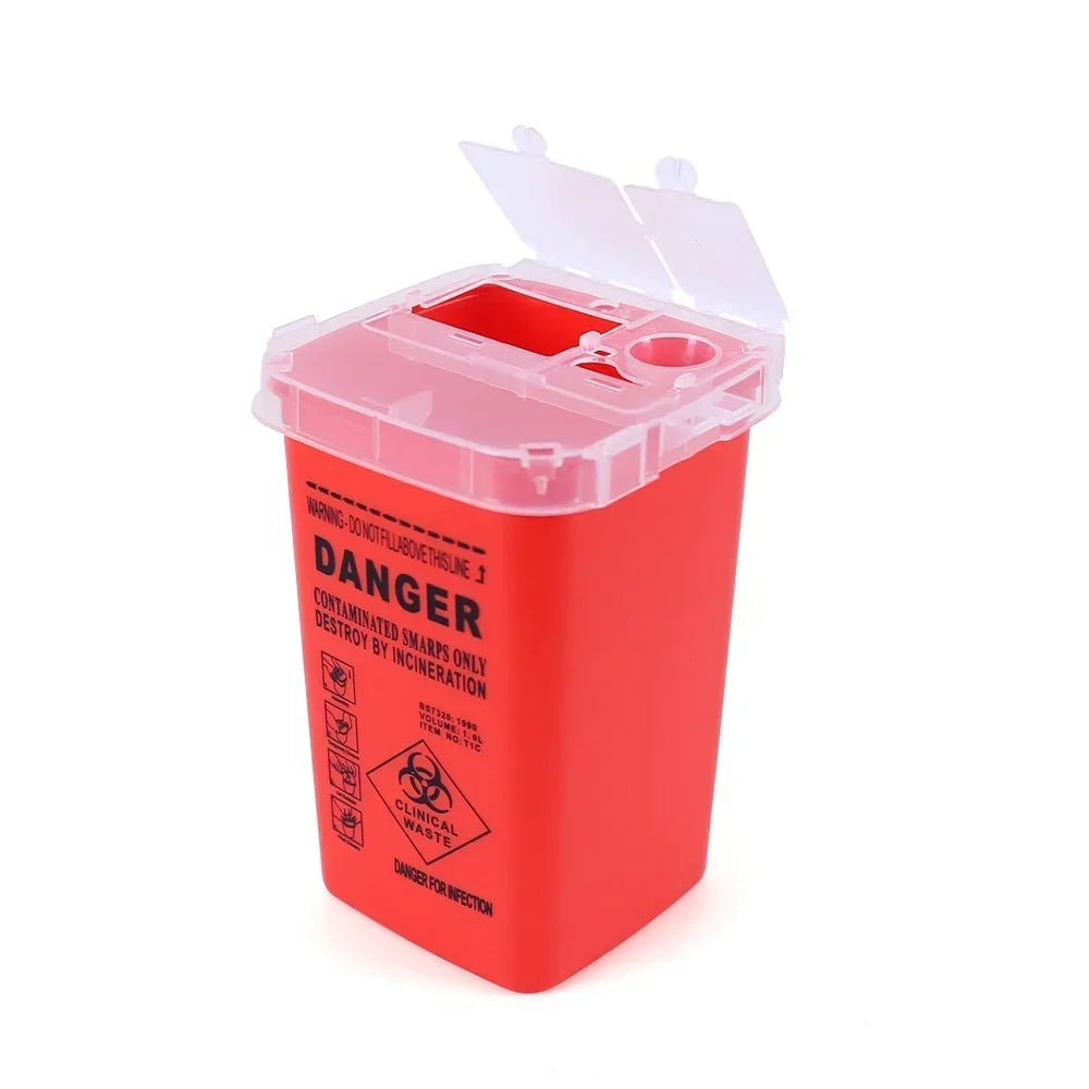3 Colors Sharps Container Medical Needles Bin Biohazard Tattoo Piercing Needles Disposal Collect Box Tattoo Artist Waste Box by Geo’s Online Store