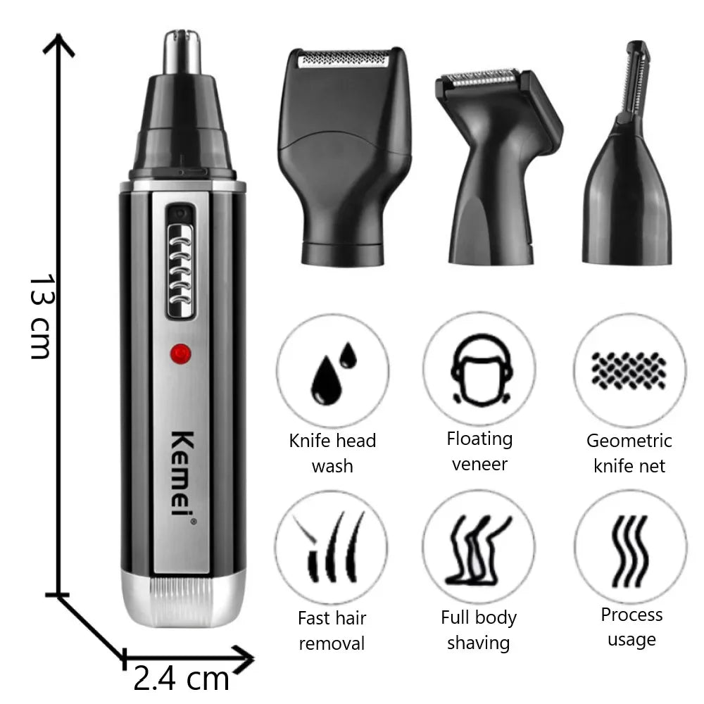 Kemei KM-6630 6631 6632 trimmer for men Nose and ear trimmer Rechargeable Trimmer For Hair Beard Nose And Ear Cleaner Grooming by Geo’s Online Store