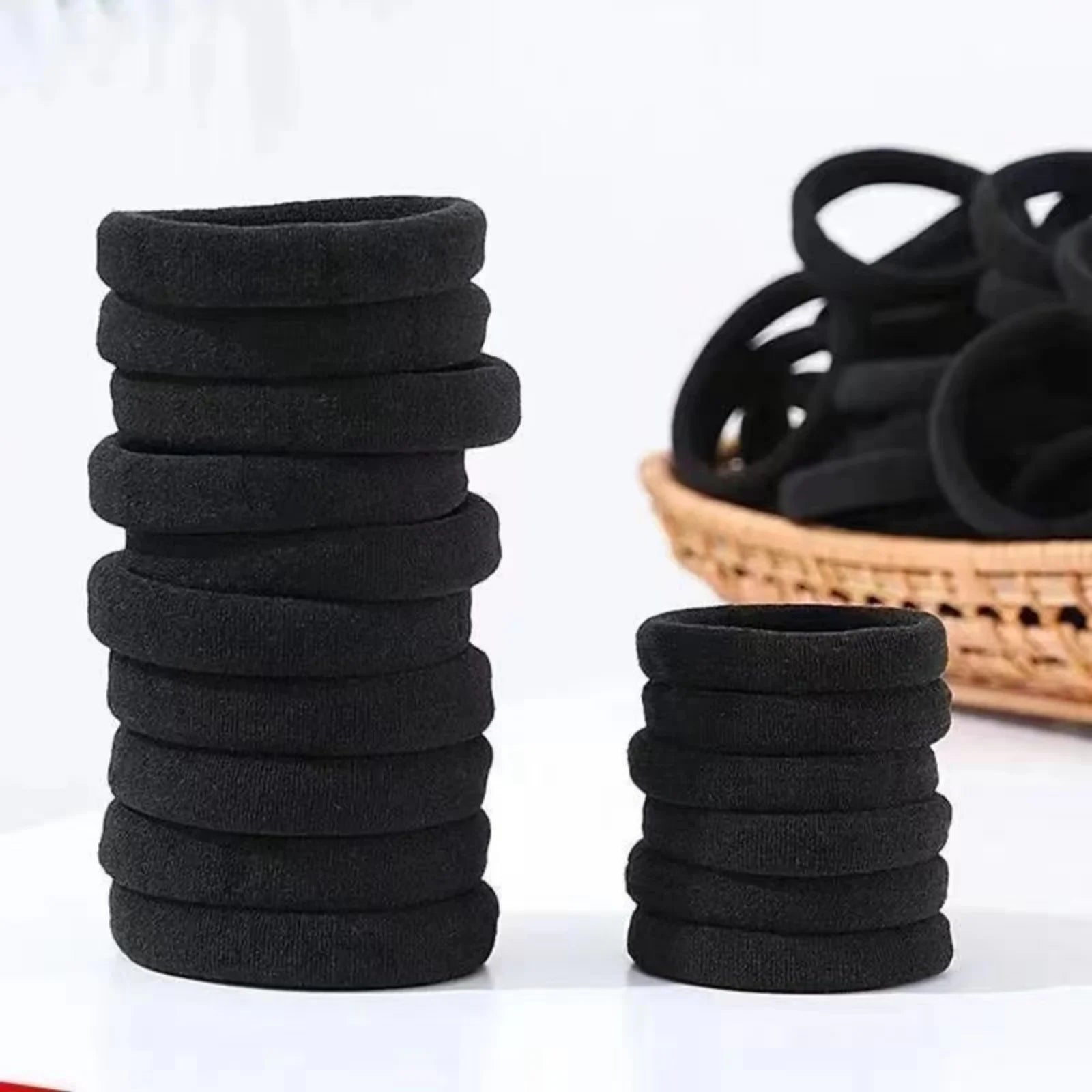 10-100PCS Black High Elasticity Headband Towel Hair Band 4CM Seamless Hair Rope Leather Hair Accessories Female by Geo’s Online Store