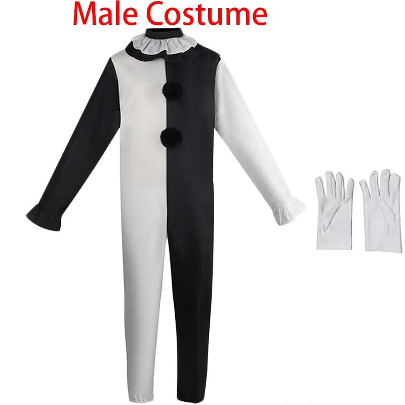 Terrifierr Cosplay Costume 1 Set Female Or Male Horror Carnival Party Skin-Tight Killer Clowns Jumpsuit for Halloween Costume by Geo’s Online Store