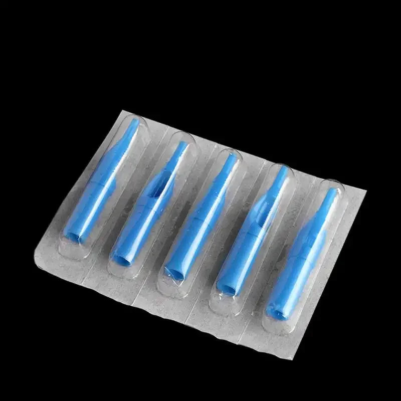 50pcs 3/5/7/9/11/13RT Blue Sterile Disposable Tattoo Machine Gun Nozzle Tips Needle Tube For Tattoo Gun Needle Ink Cup Grip Kits by Geo’s Online Store
