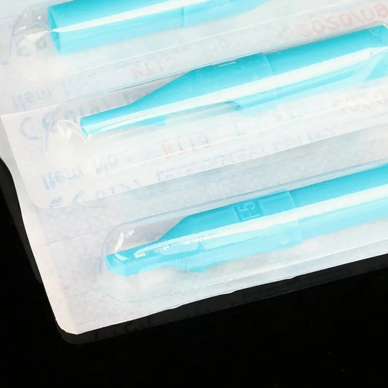 50pcs 3/5/7/9/11/13RT Blue Sterile Disposable Tattoo Machine Gun Nozzle Tips Needle Tube For Tattoo Gun Needle Ink Cup Grip Kits by Geo’s Online Store