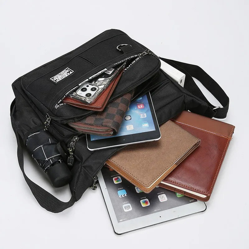 Design Oxford Shoulder Bag Large Capacity Men's Casual Multi-layer Pocket Fashion Single Shoulder Crossbody Luxury Messenger Bag by Geo’s Online Store