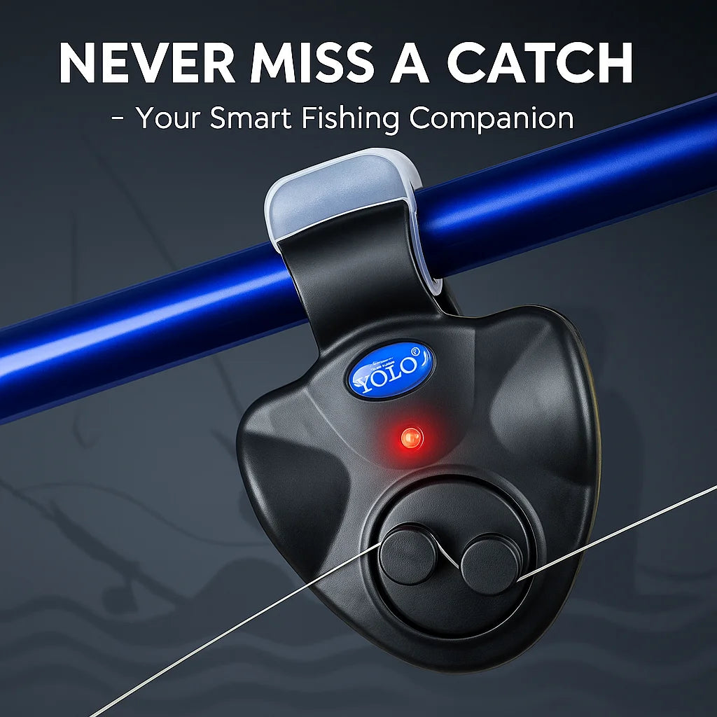 Fishing Bite Alarm Camping equipment Electronic Buzzer on fishing rod with Loud Siren Daytime Night Indicator With Battery by Geo’s Online Store