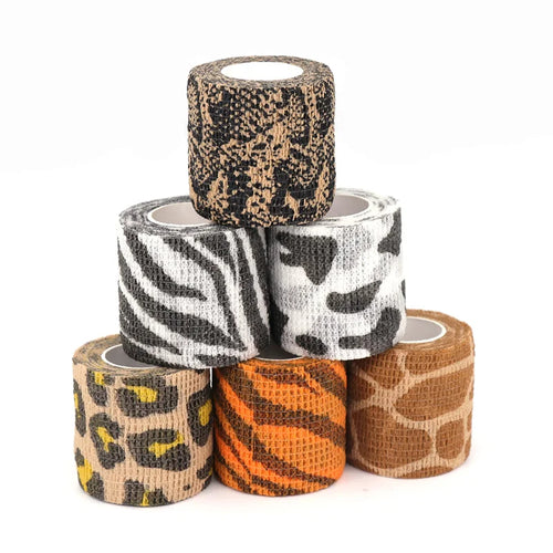 1/2/6 pcs Animal Printed Self Adhesive Tattoo Elastic Bandage 4.5m Sports Wrap Tape for Finger Joint Knee First Aid Kit Pet Tape by Geo’s Online Store
