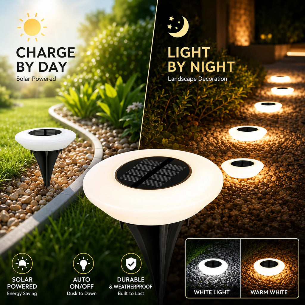 1/2Pack Solar Ground Lights,14LED Waterproof Outdoor Landscape Light, LED Lawn Lamp, for Garden Pathway Yard Deck Camping Decor by Geo’s Online Store