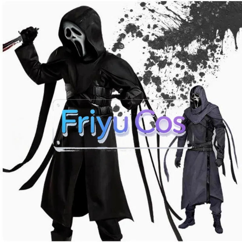 DbD Ghost Face Mask Cosplay Costume Halloween Dead by Daylight The Ghost Face Full Set With Mask by Geo’s Online Store