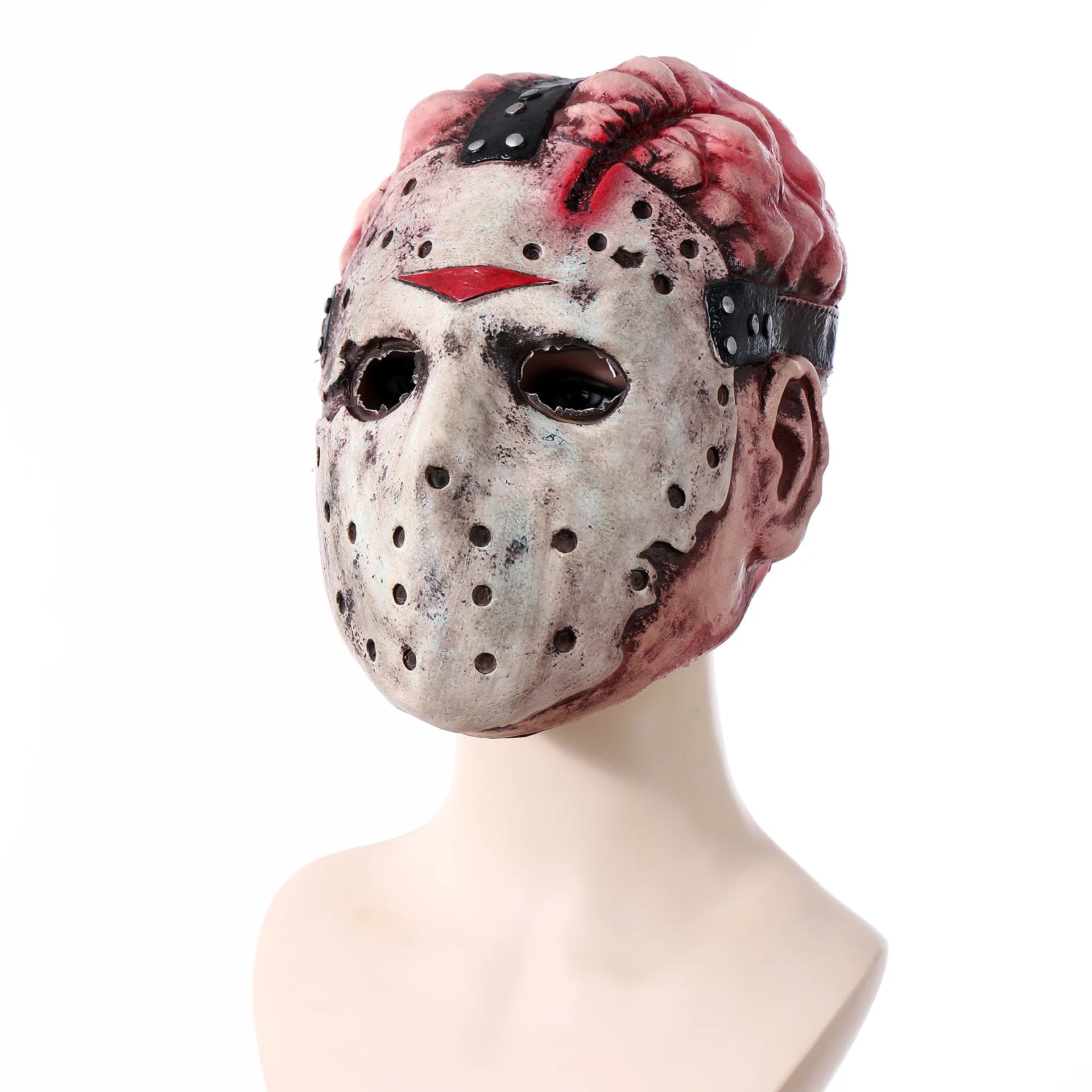 Cafele Jason Voorhees Friday The 13Th Horror Scary Mask Halloween Scary Masquerade Latex Mask Bloody Horror Cosplay Props by Geo’s Online Store