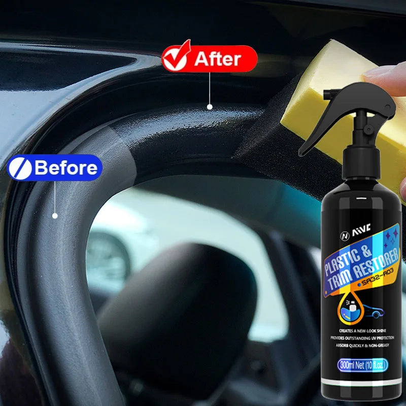 Plastic Restorer Back To Black Gloss Car Cleaning Products Auto Polish Coating Car Detailing Renovator Shiny And Darker！ by Geo’s Online Store
