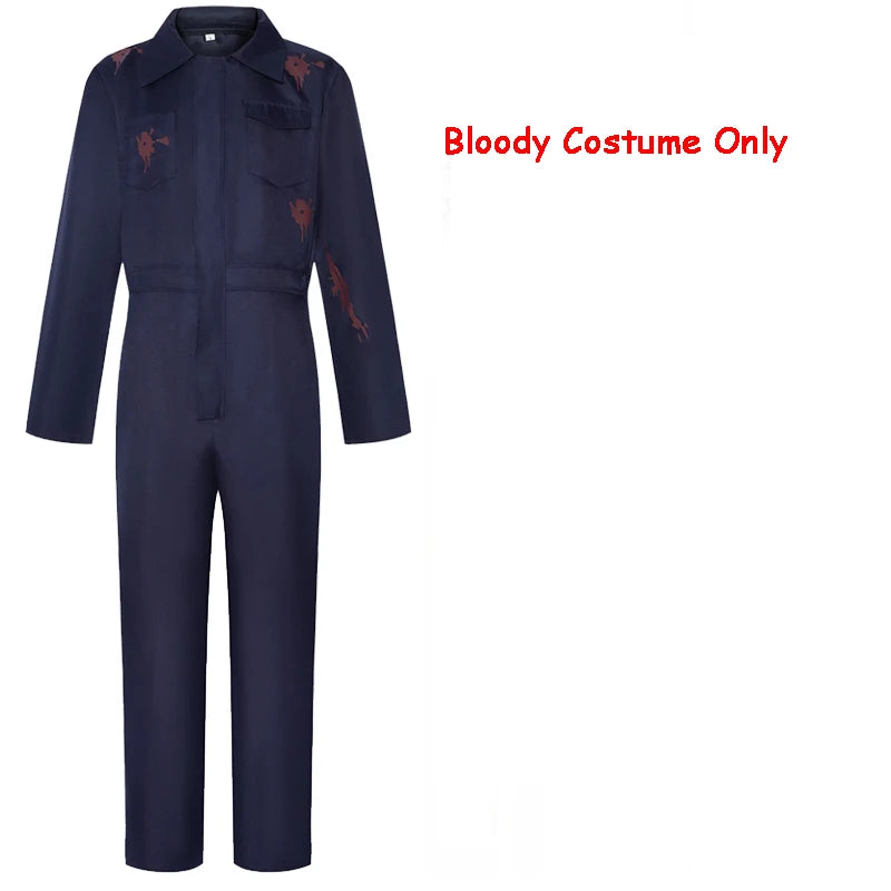 Halloween Cosplay Doodt Michael Myers Cosplay Costume Scary Bloody Killer Jumpsuit Horror Mask Suit Props Clothes Adult Kids by Geo’s Online Store