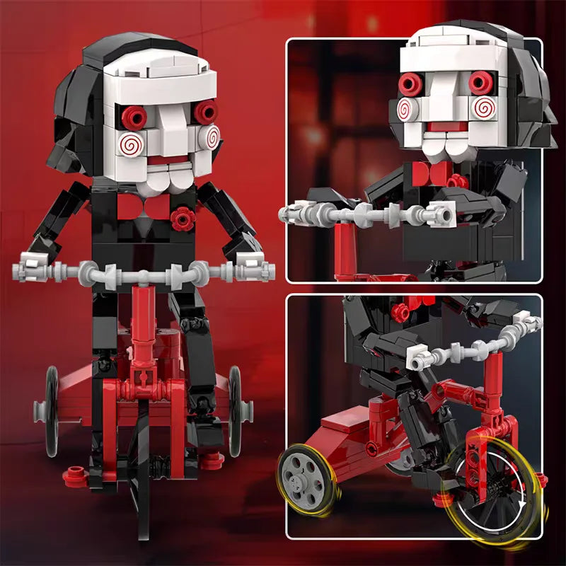 MOC Chainsaw Scary Puppet Billy Doll Building Blocks Horror Movie Murderer Action Figure Puzzle Display Decor Toy For Kid by Geo’s Online Store