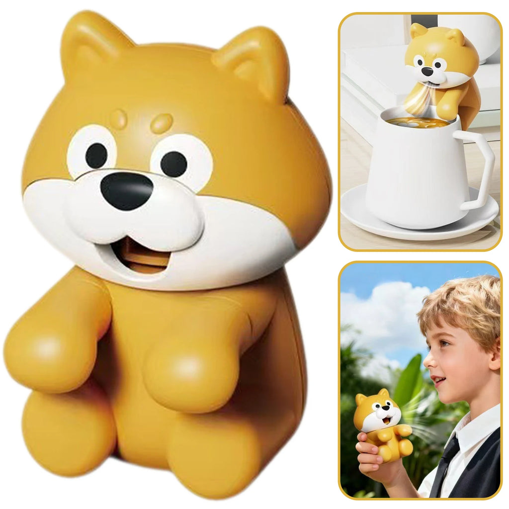 Mini Clip-On Fan Cup Bowl Air-Blowing Cooling Attachment Dog-Shaped Cute Cartoon Design Food Cooler Robot Children Like Gift by Geo’s Online Store