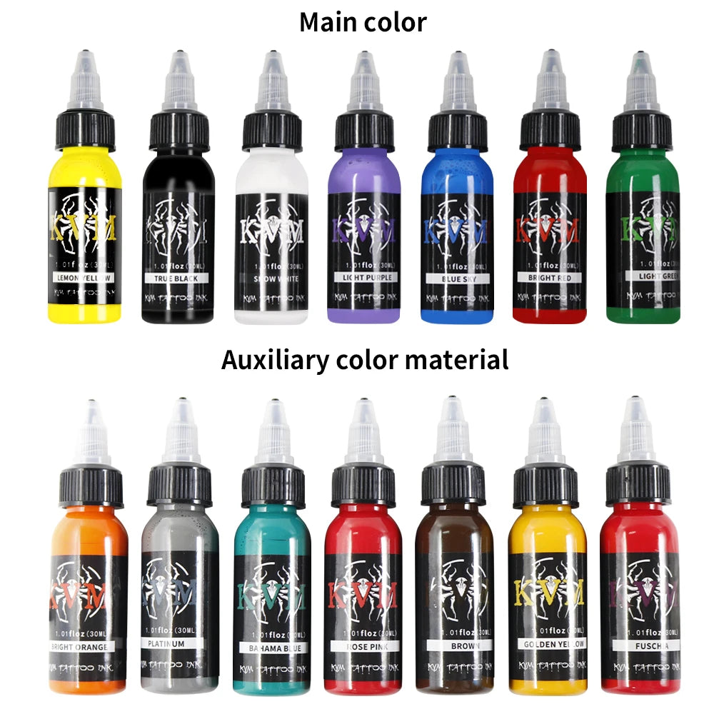30ml 14colors Tattoo Ink Pigment with Box Body Art Tattoo Kits Professional Beauty Paints Makeup Tattoo Supplies Semi-permanent by Geo’s Online Store