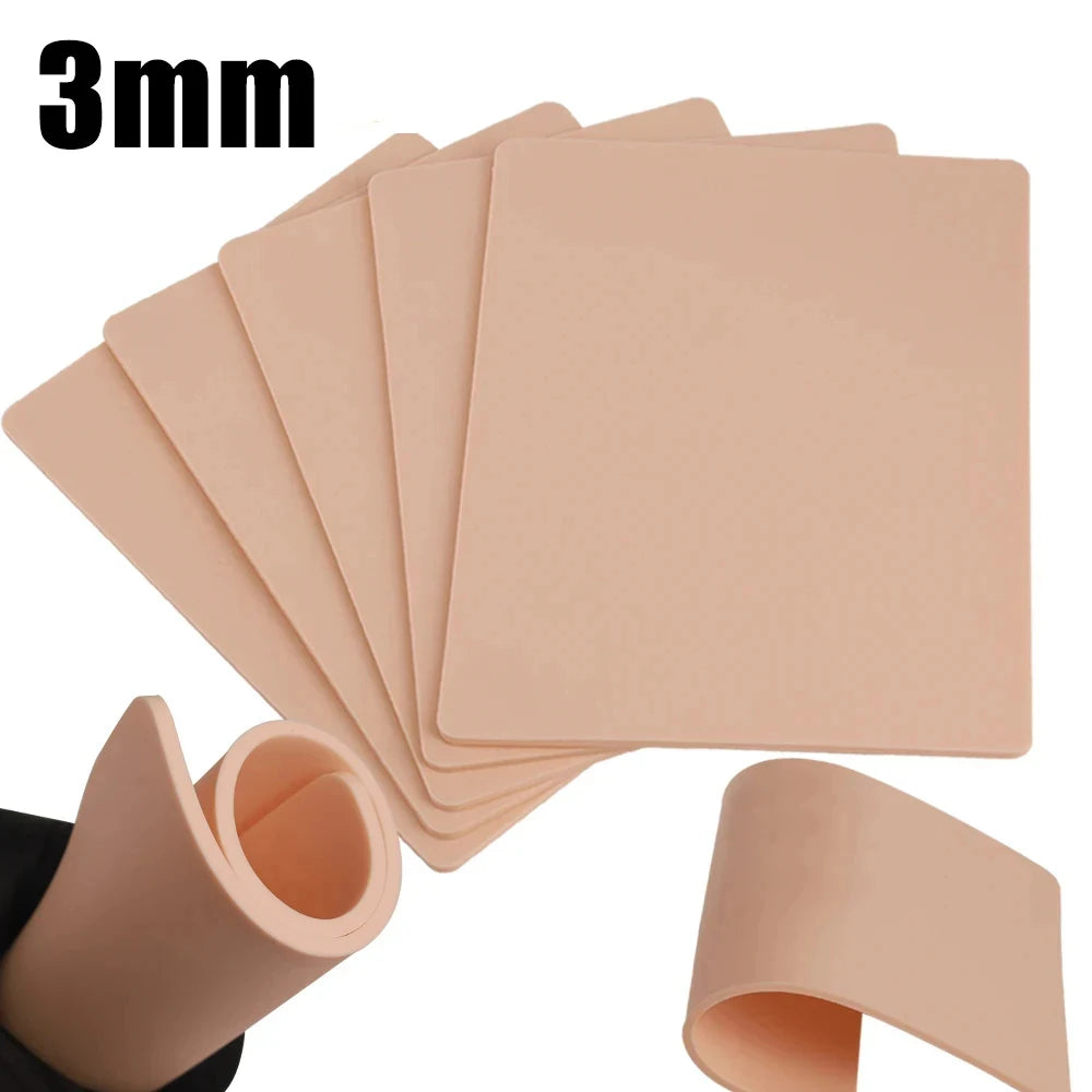 1/3/5/8/10/15PCS Tattoo Practice Skin 3MM Thick Blank Double Sides Silicone Fake Skin Beginner Practice Skin Accessories by Geo’s Online Store