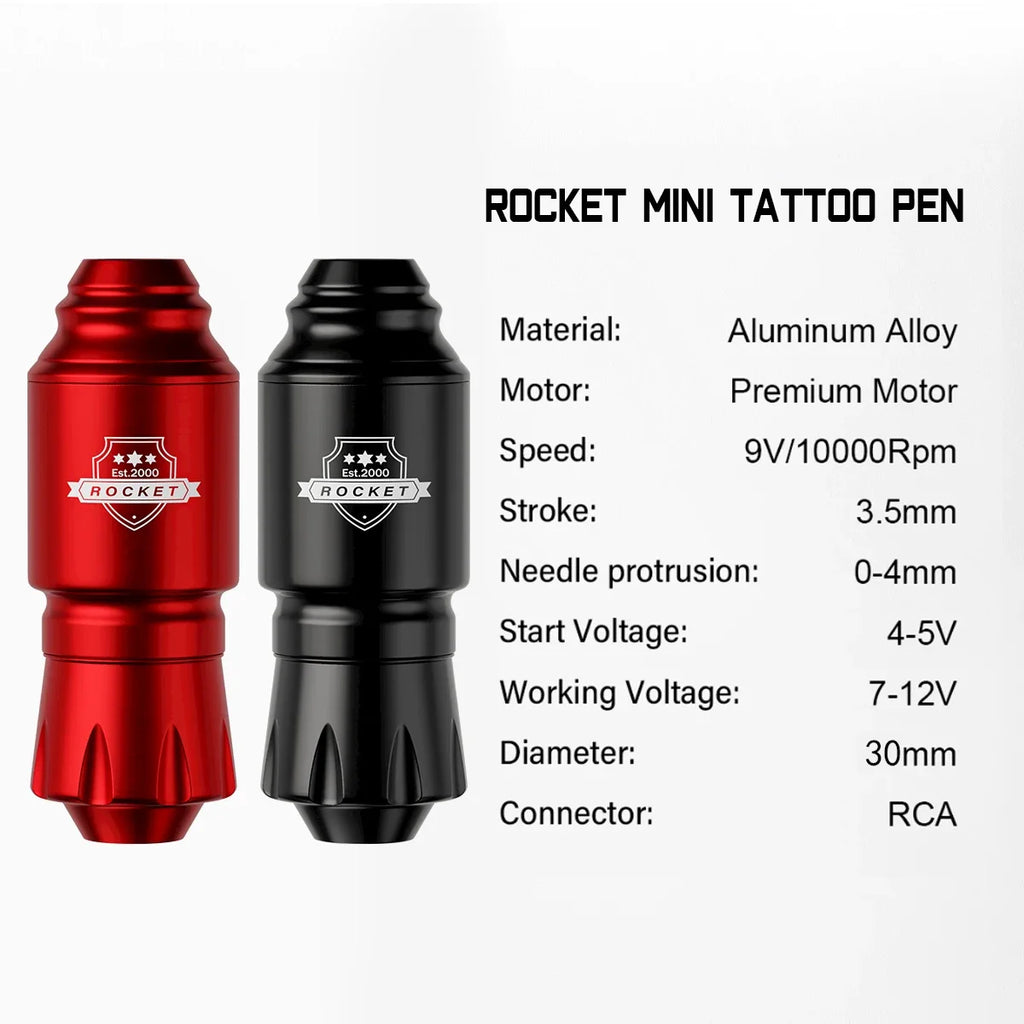 DM Wireless Tattoo Kit Complete Mini Rocket Machine Battery Case Needle Power Ink Rotary Tattoo Pen Permanent Makeup Tattoo Kit by Geo’s Online Store
