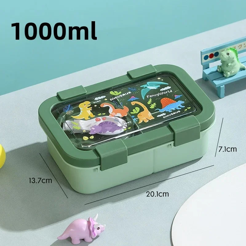 1000/1350ml Cartoon Lunch Box with Soup Bowl Bento Box Buckle Design Sealed and Leak-proof Portable Food Storage Container by Geo’s Online Store
