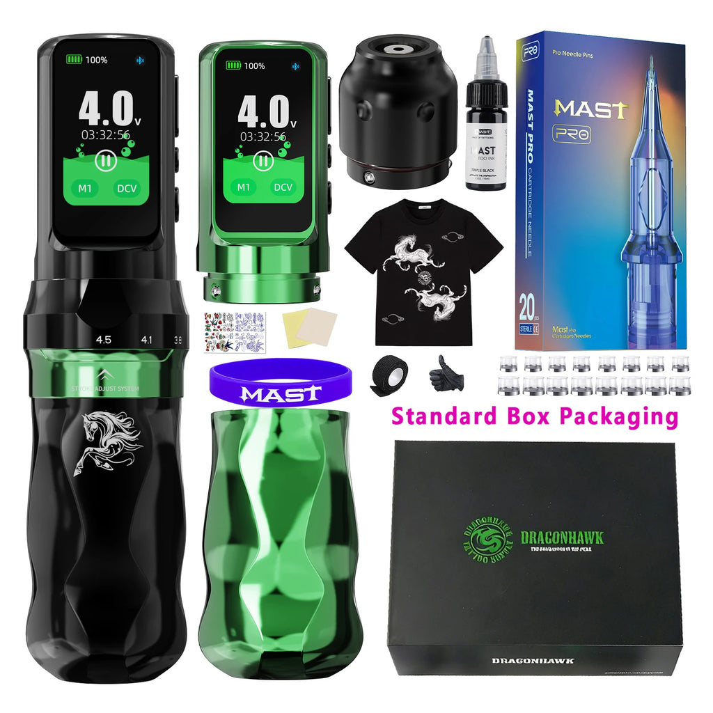 Dragonhawk Fold Pro Year of The Horse Tattoo Machine Pen 7 Strokes Mcore-C4 Motor Low Noise Stable Durable for Pro Tattoo Artist by Geo’s Online Store