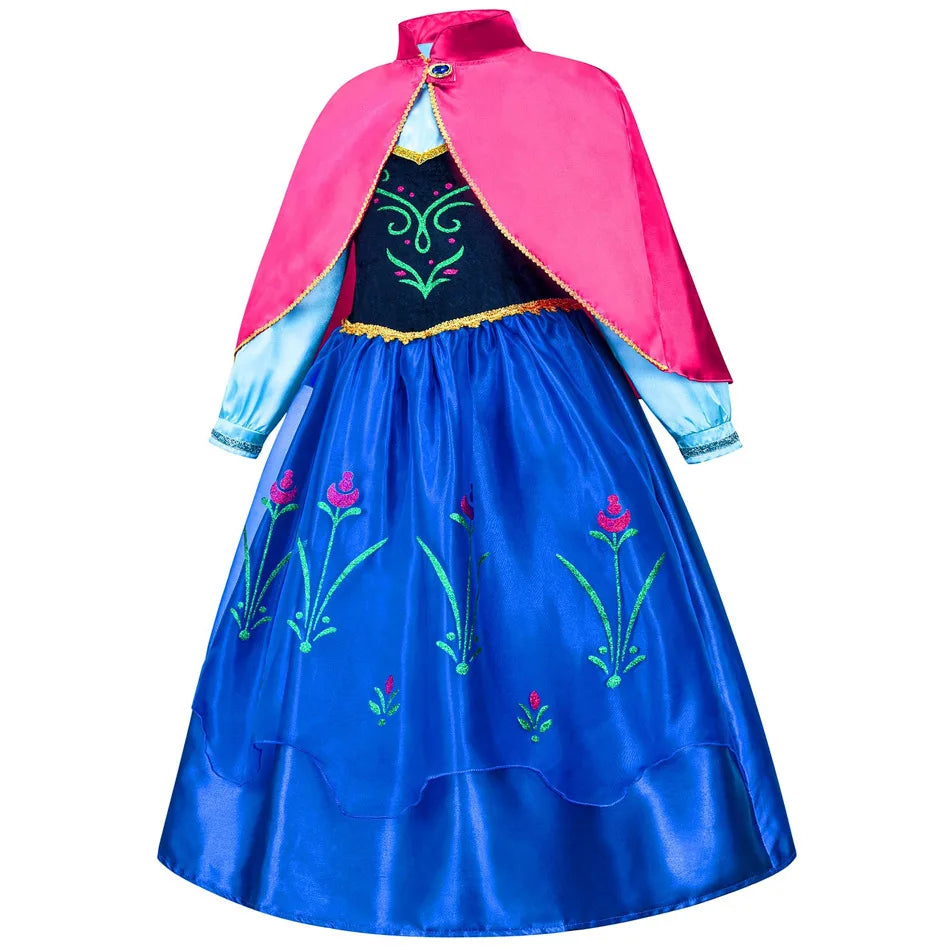 Frozen Anna Princess Girl Dress Halloween Cosplay 2026 Party Costume Snow Queen Princess Clothes Children Outfit 2-10 Y by Geo’s Online Store